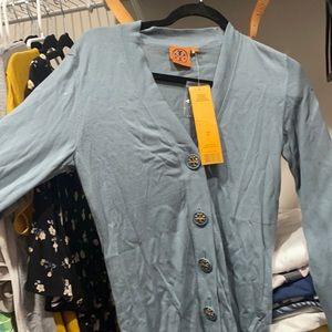 Gorgeous Tory Burch blue cardigan.